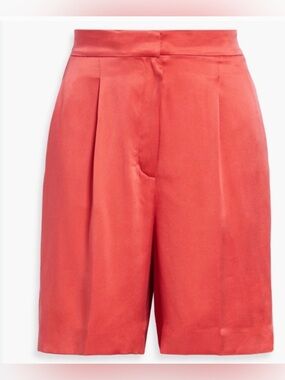 THEORY Pleated Silk Trouser Shorts